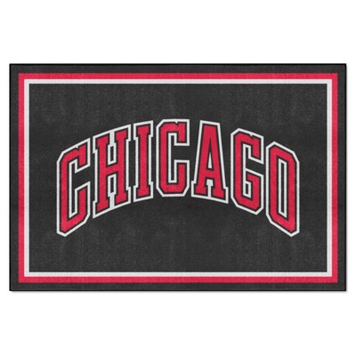 Fan Mats  LLC Chicago Bulls 5x8 Rug Black