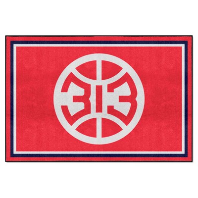 Fan Mats  LLC Detroit Pistons 5x8 Rug Red