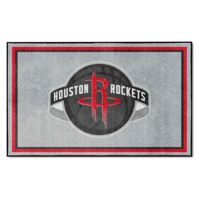 Fan Mats  LLC Houston Rockets 4x6 Rug Gray