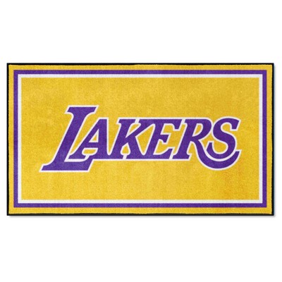 Fan Mats  LLC Los Angeles Lakers 3x5 Rug Yellow