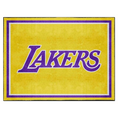 Fan Mats  LLC Los Angeles Lakers 8x10 Rug Yellow