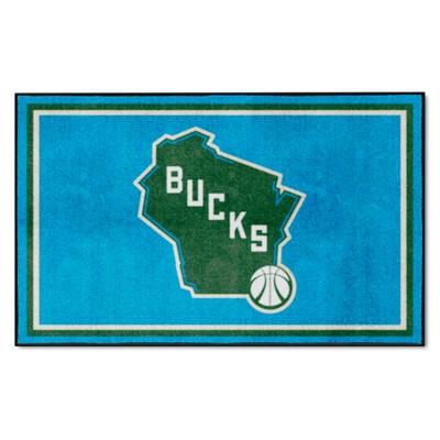 Fan Mats  LLC Milwaukee Bucks 4x6 Rug Blue