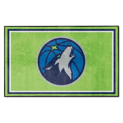 Fan Mats  LLC Minnesota Timberwolves 4x6 Rug Green