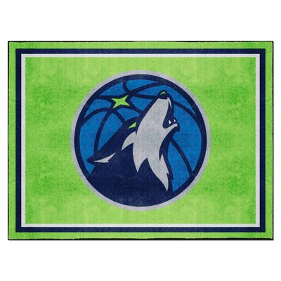 Fan Mats  LLC Minnesota Timberwolves 8x10 Rug Green