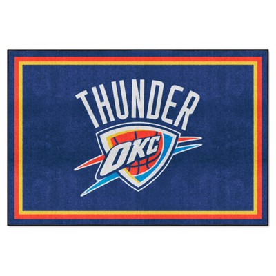 Fan Mats  LLC Oklahoma City Thunder 5x8 Rug Blue