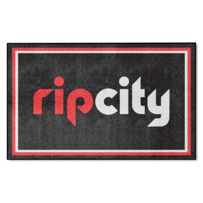 Fan Mats  LLC Portland Trail Blazers 4x6 Rug Black