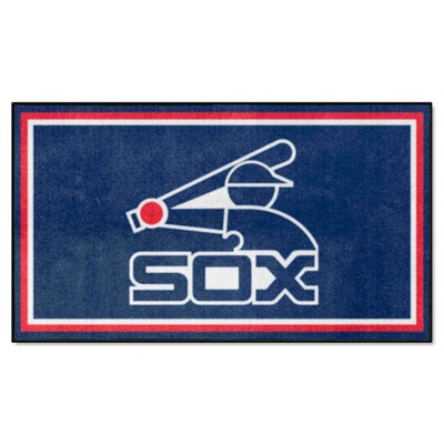 Fan Mats  LLC Chicago White Sox 3x5 Rug Retro Blue