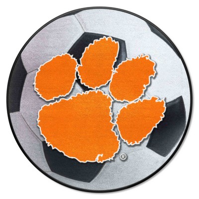 Fan Mats  LLC Clemson Tigers Soccer Ball Mat White