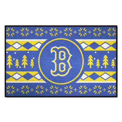 Fan Mats  LLC Boston Red Sox Starter Mat Holiday Sweater Blue