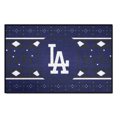 Fan Mats  LLC Los Angeles Dodgers Starter Mat Holiday Sweater Blue