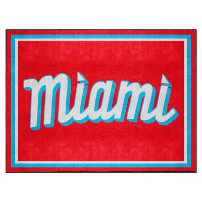 Fan Mats  LLC Miami Marlins 8x10 Rug Red