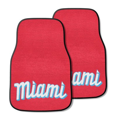 Fan Mats  LLC Miami Marlins 2-pc Carpet Car Mat Set Red