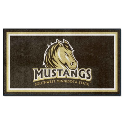 Fan Mats  LLC Southwest Minnesota State Mustangs 3x5 Rug Brown