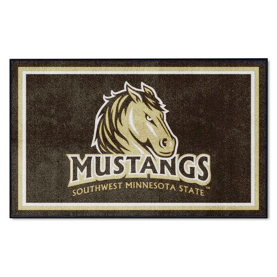 Fan Mats  LLC Southwest Minnesota State Mustangs 4x6 Rug Brown