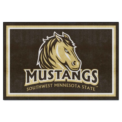 Fan Mats  LLC Southwest Minnesota State Mustangs 5x8 Rug Brown