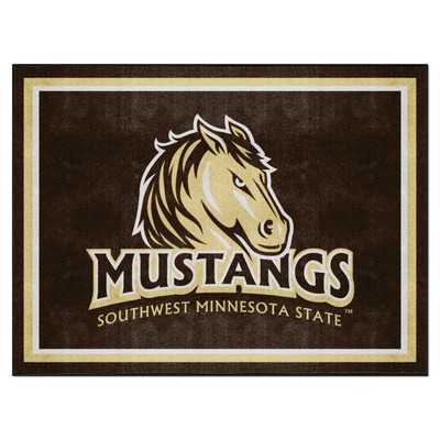 Fan Mats  LLC Southwest Minnesota State Mustangs 8x10 Rug Brown