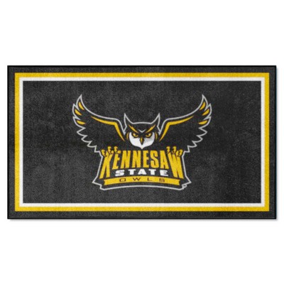 Fan Mats  LLC Kennesaw State Owls 3x5 Rug Black