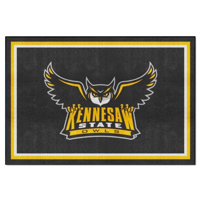 Fan Mats  LLC Kennesaw State Owls 5x8 Rug Black