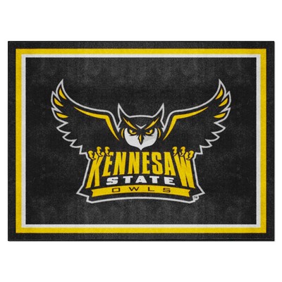 Fan Mats  LLC Kennesaw State Owls 8x10 Rug Black