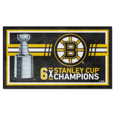 Fan Mats  LLC Boston Bruins 3x5 Rug Dynasty Black