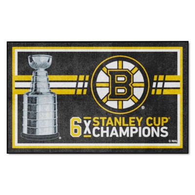 Fan Mats  LLC Boston Bruins 4x6 Rug Dynasty Black