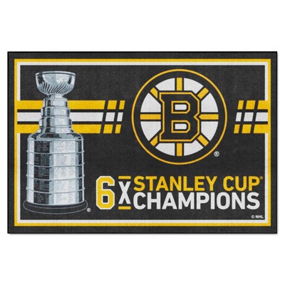 Fan Mats  LLC Boston Bruins 5x8 Rug Dynasty Black