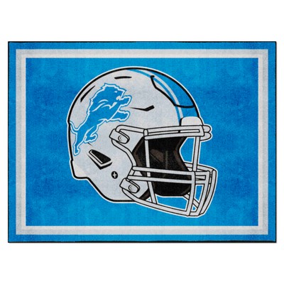 Fan Mats  LLC Detroit Lions 8x10 Rug Blue