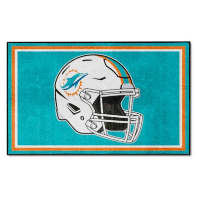 Fan Mats  LLC Miami Dolphins 4x6 Rug Aqua