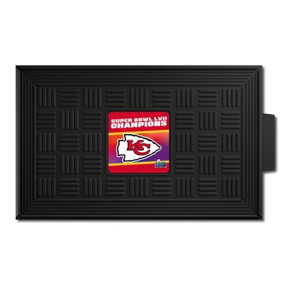 Fan Mats  LLC Kansas City Chiefs Medallion Door Mat Black