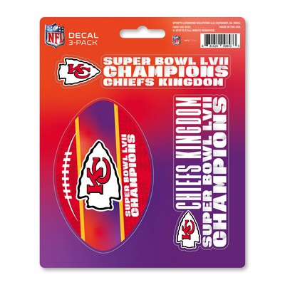 Fan Mats  LLC Kansas City Chiefs Decal 3-pk Red