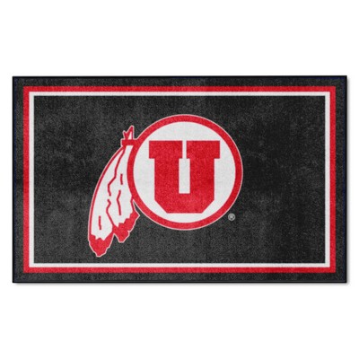 Fan Mats  LLC Utah Utes 4x6 Rug Black