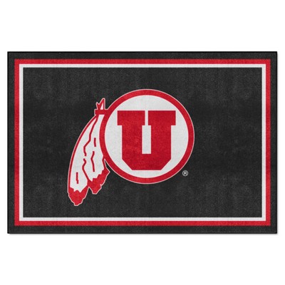 Fan Mats  LLC Utah Utes 5x8 Rug Black