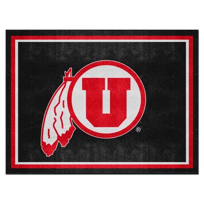 Fan Mats  LLC Utah Utes 8x10 Rug Black