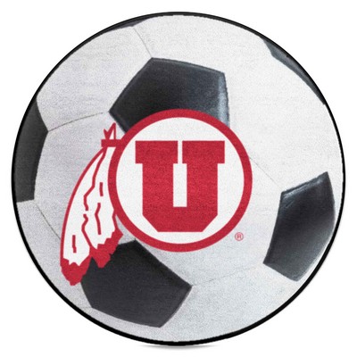 Fan Mats  LLC Utah Utes Soccer Ball Mat White