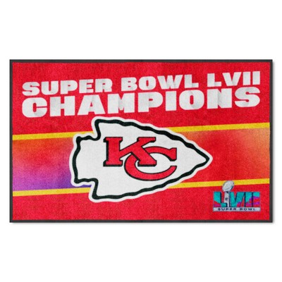 Fan Mats  LLC Kansas City Chiefs 4x6 Logo Mat Landscape Red