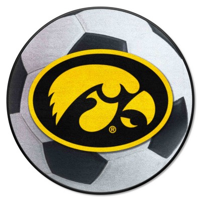 Fan Mats  LLC Iowa Hawkeyes Soccer Ball Mat White