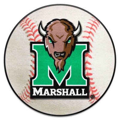 Fan Mats  LLC Marshall Thundering Herd Baseball Mat White