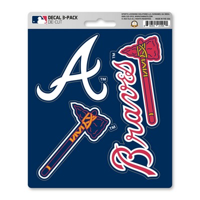 Fan Mats  LLC Atlanta Braves Decal 3-pk Blue