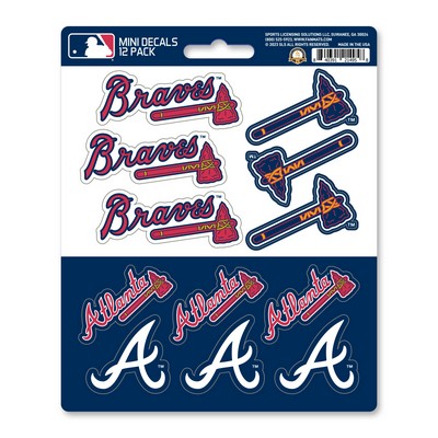 Fan Mats  LLC Atlanta Braves Mini Decal 12-pk Blue