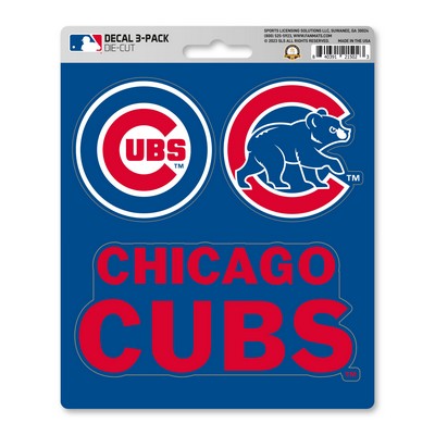 Fan Mats  LLC Chicago Cubs Decal 3-pk Blue