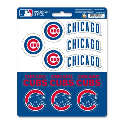 Fan Mats  LLC Chicago Cubs Mini Decal 12-pk Blue