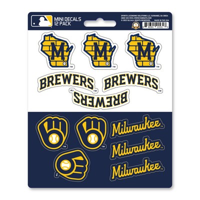 Fan Mats  LLC Milwaukee Brewers Mini Decal 12-pk Blue