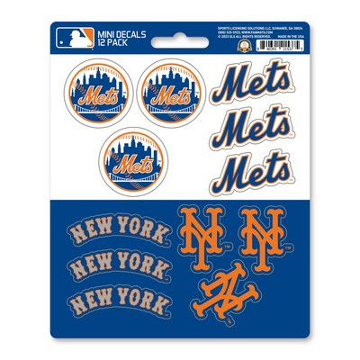 Fan Mats  LLC New York Mets Mini Decal 12-pk Blue