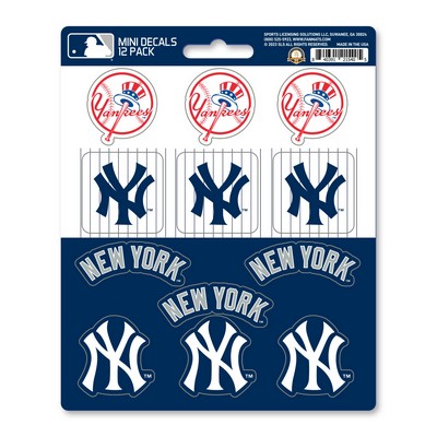 Fan Mats  LLC New York Yankees Mini Decal 12-pk Blue