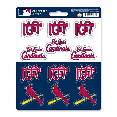 Fan Mats  LLC St. Louis Cardinals Mini Decal 12-pk Blue