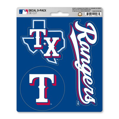 Fan Mats  LLC Texas Rangers Decal 3-pk Blue