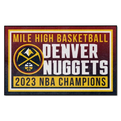 Fan Mats  LLC Denver Nuggets 4x6 Rug Team Colors