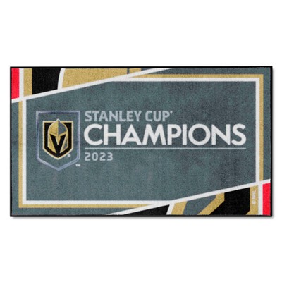 Fan Mats  LLC Vegas Golden Knights 4x6 Rug Gray