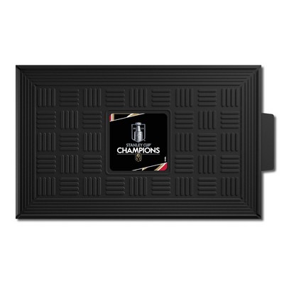 Fan Mats  LLC Vegas Golden Knights Medallion Door Mat Black