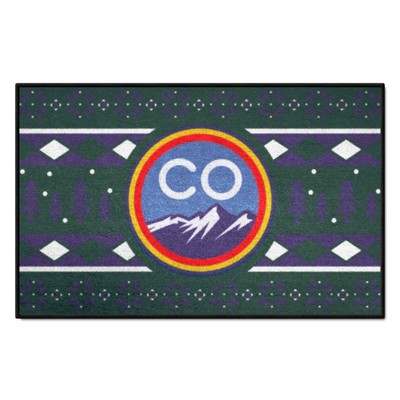 Fan Mats  LLC Colorado Rockies Starter Mat Holiday Sweater Green